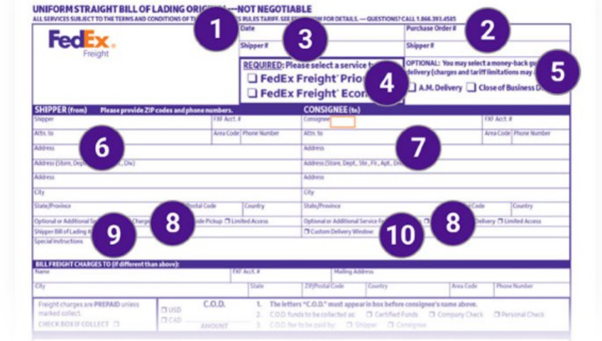 Bill of lading tracking