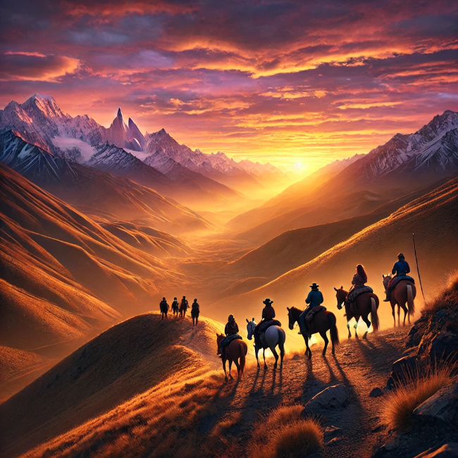 Sunset Horseback Riding in the Andes