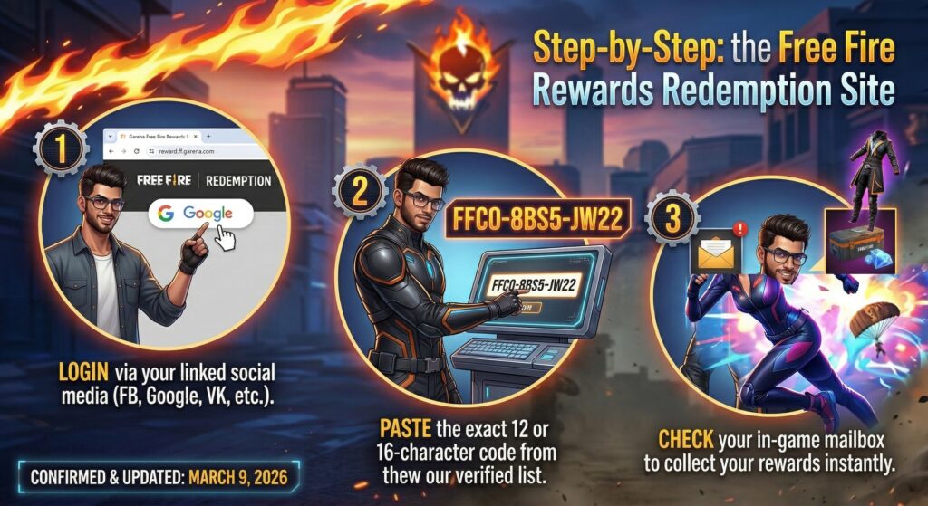 Step-by-Step: How to Use the Free Fire Rewards Redemption Site