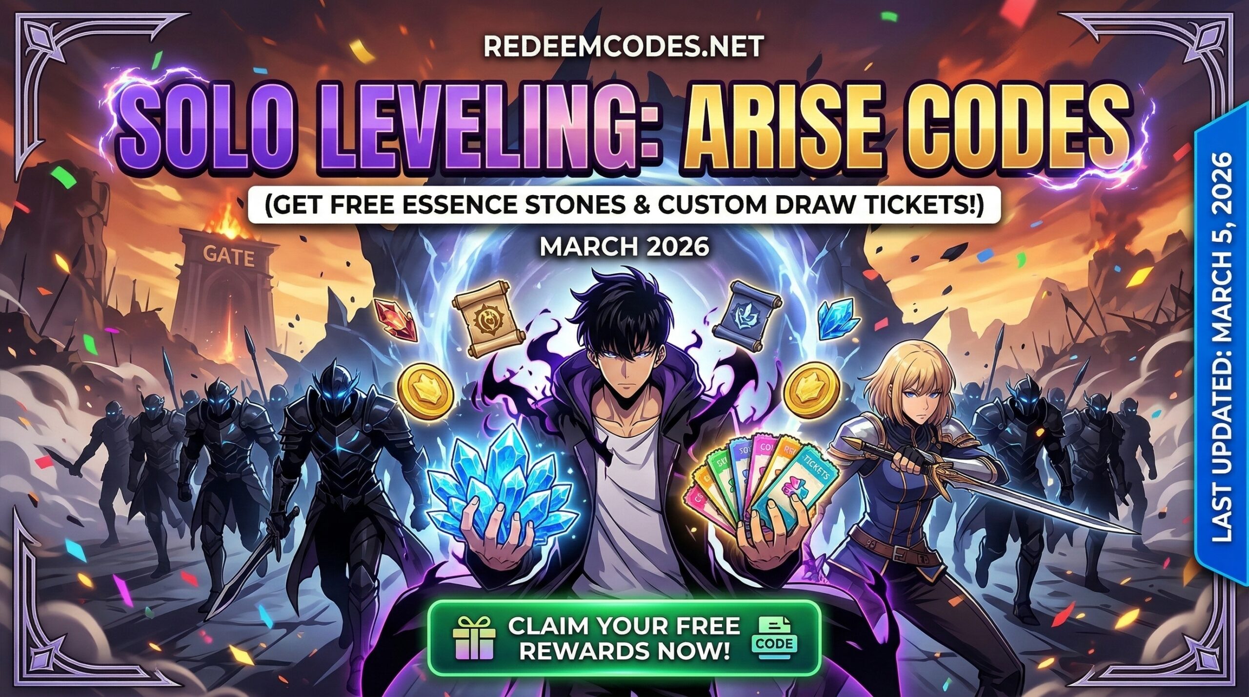 Solo Leveling: Arise Codes: Get Free Essence Stones and Custom Draw Tickets!