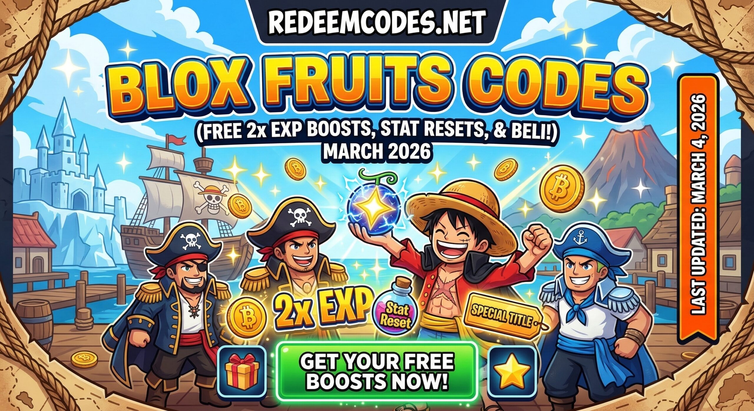 Blox Fruits Codes: 2x EXP Boosts, Stat Resets, and Beli!